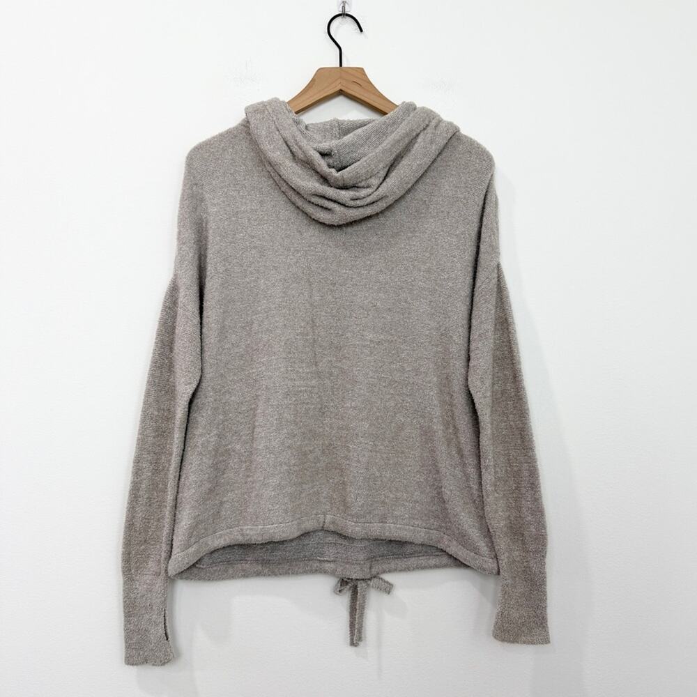 Barefoot Dreams Cozy Chic Lite #906 Light Gray Hooded Pullover Sweater Medium - Picture 2 of 7